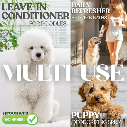 Dog Detangler Spray with Shortcake Fragrance - Made in USA - Natural Mild Scent for Sensitive Skin and Pet Nose - Leave in Conditioner 8 oz