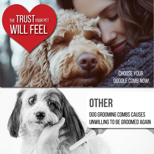 Poodle Comb with Rotating Teeth - 5-in-1 Dog Dematting Tool - Used for Small Size Breeds and Puppies and Cats