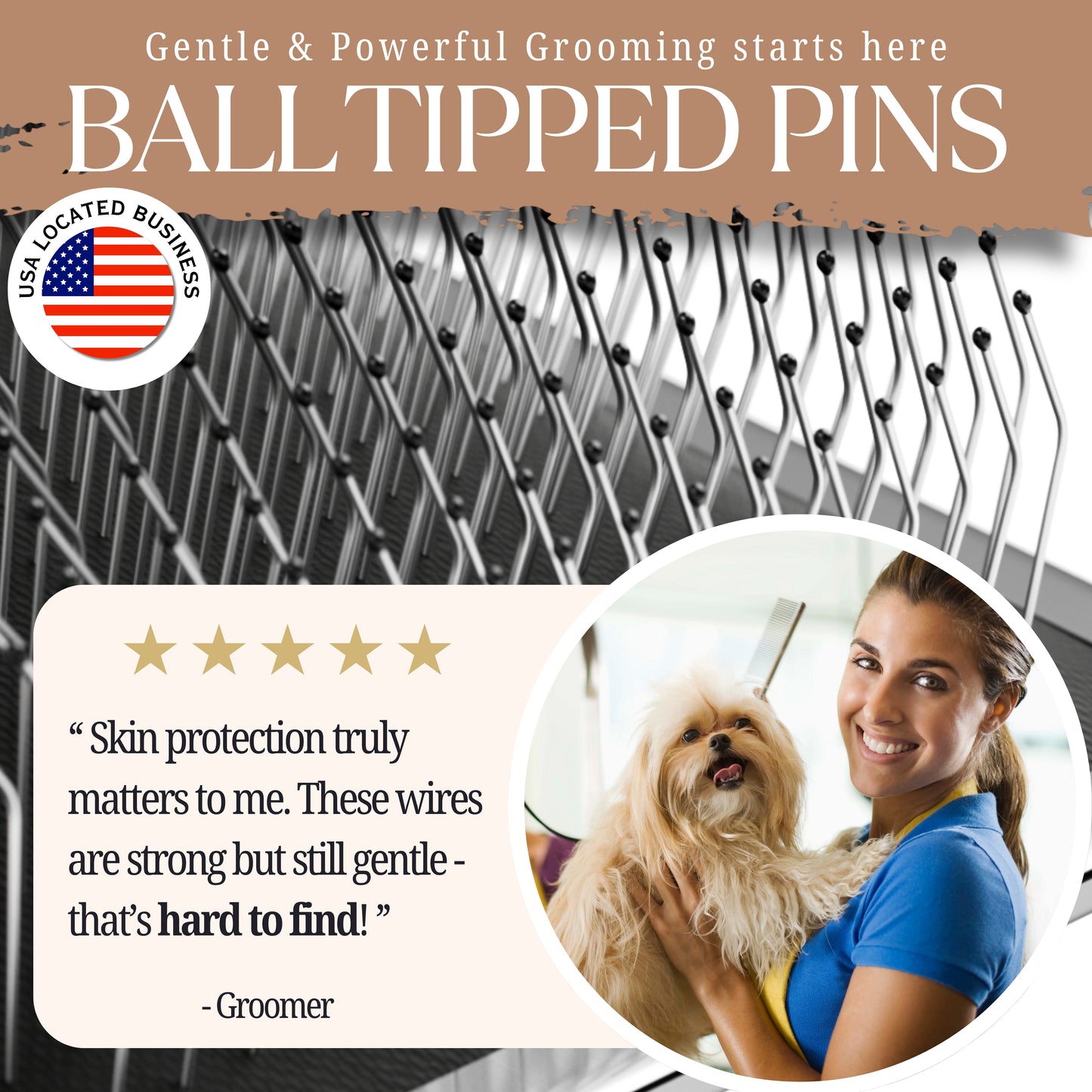 Bixy Pixy Mini Brush for Dogs and Cats with Long and Fluffy Fur - Coated Tips Massages Delicate Skin