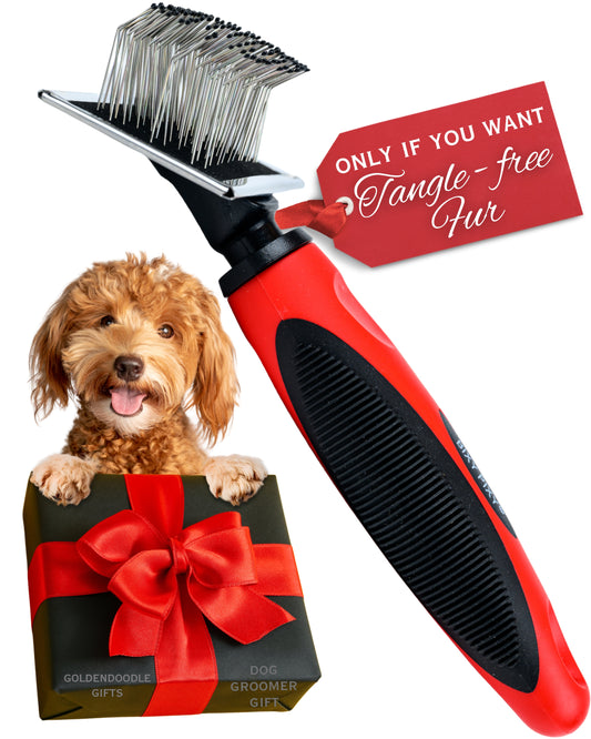 Bixy Pixy Tiny Slicker Brush for Dogs - Protected Pins for Extra Comfort - 1 inch Pins for Easy Detangling for Long Hair Dog, Cats, Doodle, Goldendoodle